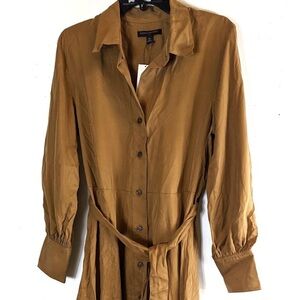 Banana Republic Tie Waist Tencel Maxi Shirt Dress Sz Med NWT